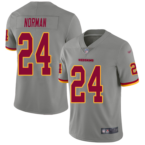 Washington Redskins Limited Gray Youth Josh Norman Jersey NFL Football #24 Inverted Legend->youth nfl jersey->Youth Jersey